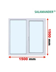 Okno PCV 150 x 150 cm Rozwierno-Uchylne-FIX Trzyszybowe Salamander BluEvolution 82