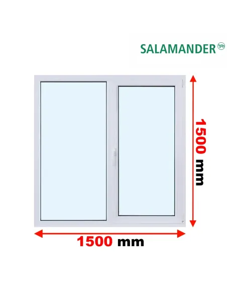 Okno PCV 150 x 150 cm Rozwierno-Uchylne-FIX Trzyszybowe Salamander BluEvolution 82