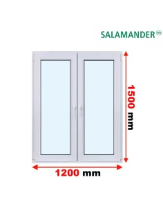 Okno PCV 120 x 150 cm Rozwierne-Rozwierno-Uchylne Trzyszybowe Salamander BluEvolution 82