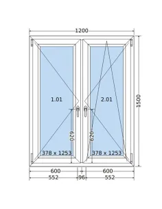 Okno PCV 120 x 150 cm Rozwierne-Rozwierno-Uchylne Trzyszybowe Salamander BluEvolution 82 2