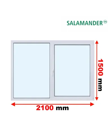 Okno PCV 210 x 150 cm FIX-Rozwierno-Uchylne Trzyszybowe Salamander BluEvolution 82