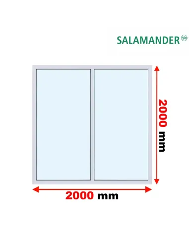 Okno PCV 200 x 200 cm FIX-FIX (Stałe) Trzyszybowe Salamander BluEvolution 82