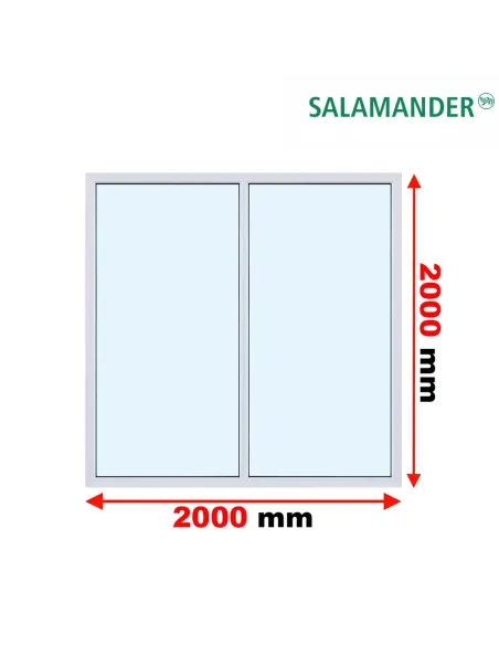 Okno PCV 200 x 200 cm FIX-FIX (Stałe) Trzyszybowe Salamander BluEvolution 82