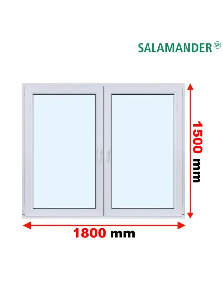 Okno PCV 180 x 150 cm Rozwierne-Rozwierno-Uchylne Trzyszybowe Salamander BluEvolution 82