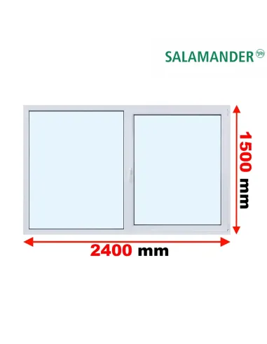Okno PCV 240 x 150 cm FIX-Rozwierno-Uchylne Trzyszybowe Salamander BluEvolution 82
