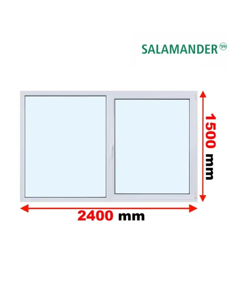 Okno PCV 240 x 150 cm FIX-Rozwierno-Uchylne Trzyszybowe Salamander BluEvolution 82