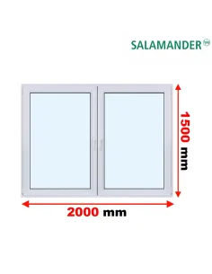 Okno PCV 200 x 150 cm Rozwierne-Rozwierno-Uchylne Trzyszybowe Salamander BluEvolution 82
