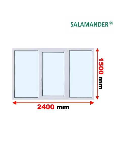 Okno PCV 240 x 150 cm FIX-Rozwierno-Uchylne-FIX Trzyszybowe Salamander BluEvolution 82