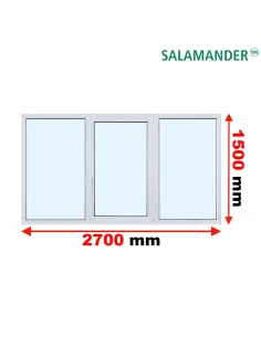 Okno PCV 270 x 150 cm FIX-Rozwierno-Uchylne-FIX Trzyszybowe Salamander BluEvolution 82