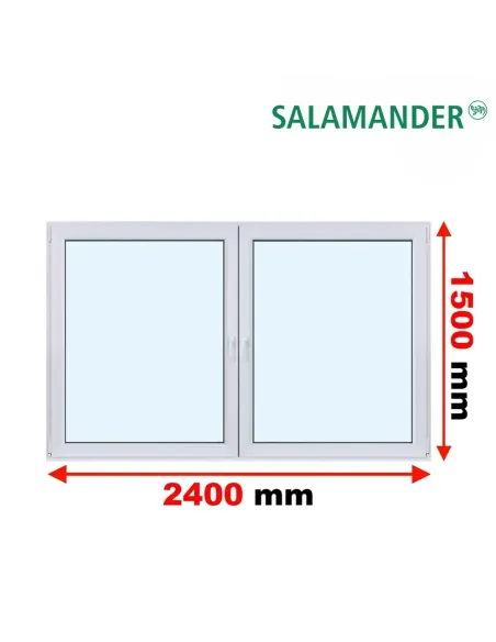 Okno PCV 240 x 150 cm Rozwierne-Rozwierno-Uchylne Trzyszybowe Salamander BluEvolution 82