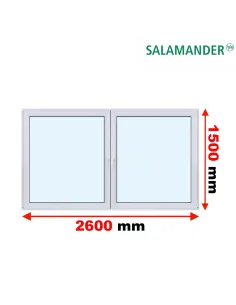Okno PCV 260 x 150 cm Rozwierne-Rozwierno-Uchylne Trzyszybowe Salamander BluEvolution 82