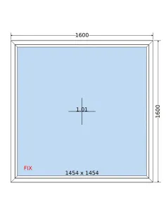 Okno PCV 160 x 160 cm FIX (Stałe) Trzyszybowe Salamander BluEvolution 82 2