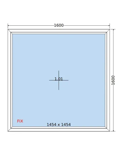 Okno PCV 160 x 160 cm FIX (Stałe) Trzyszybowe Salamander BluEvolution 82