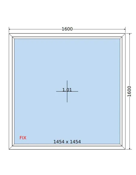 Okno PCV 160 x 160 cm FIX (Stałe) Trzyszybowe Salamander BluEvolution 82