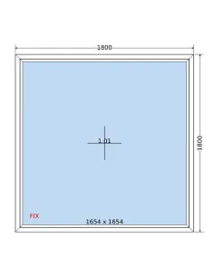 Okno PCV 180 x 180 cm FIX (Stałe) Trzyszybowe Salamander BluEvolution 82 2