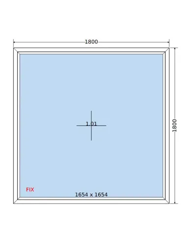 Okno PCV 180 x 180 cm FIX (Stałe) Trzyszybowe Salamander BluEvolution 82