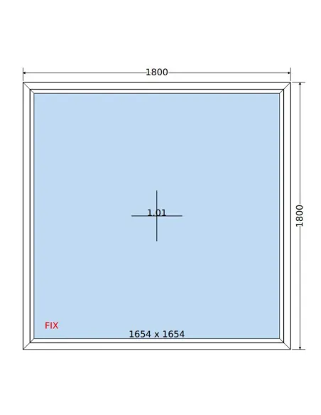 Okno PCV 180 x 180 cm FIX (Stałe) Trzyszybowe Salamander BluEvolution 82