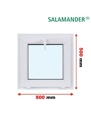 Okno PCV 50 x 50 cm Uchylne Trzyszybowe Salamander BluEvolution 82