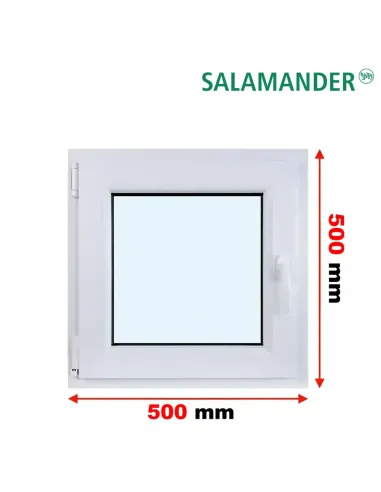 Okno PCV 50 x 50 cm Rozwierne Trzyszybowe Salamander BluEvolution 82