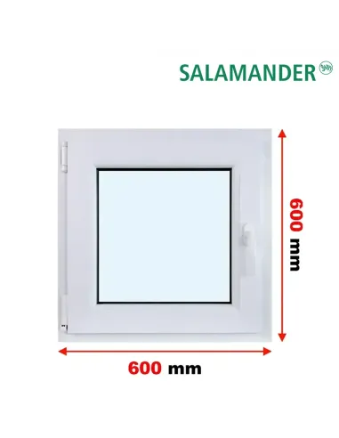 Okno PCV 60 x 60 cm Rozwierne Trzyszybowe Salamander BluEvolution 82
