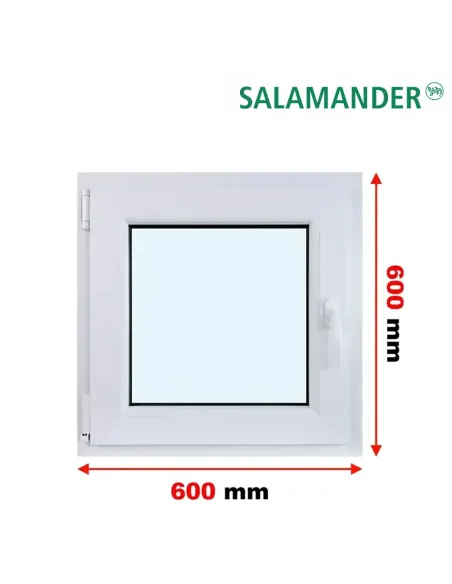 Okno PCV 60 x 60 cm Rozwierne Trzyszybowe Salamander BluEvolution 82