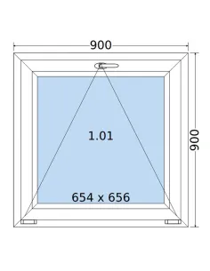 Okno PCV 90 x 90 cm Uchylne Trzyszybowe Salamander BluEvolution 82 2