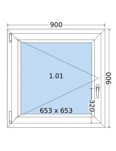 Okno PCV 90 x 90 cm Rozwierne Trzyszybowe Salamander BluEvolution 82 2