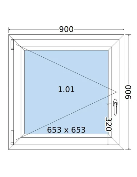 Okno PCV 90 x 90 cm Rozwierne Trzyszybowe Salamander BluEvolution 82