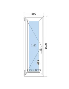 Okno PCV 50 x 150 cm Rozwierne Trzyszybowe Salamander BluEvolution 82 2