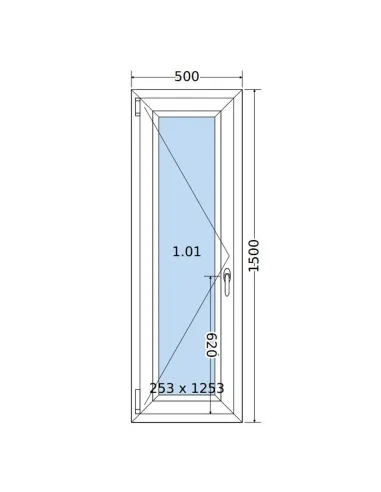 Okno PCV 50 x 150 cm Rozwierne Trzyszybowe Salamander BluEvolution 82