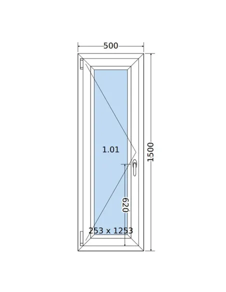 Okno PCV 50 x 150 cm Rozwierne Trzyszybowe Salamander BluEvolution 82