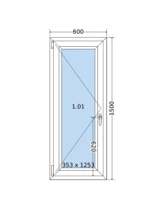 Okno PCV 60 x 150 cm Rozwierne Trzyszybowe Salamander BluEvolution 82 2