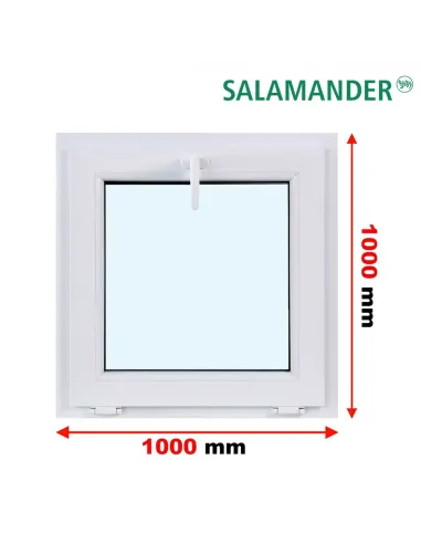 Okno PCV 100 x 100 cm Uchylne Trzyszybowe Salamander BluEvolution 82
