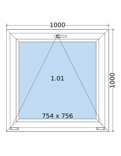 Okno PCV 100 x 100 cm Uchylne Trzyszybowe Salamander BluEvolution 82 2