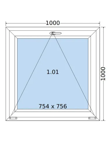 Okno PCV 100 x 100 cm Uchylne Trzyszybowe Salamander BluEvolution 82