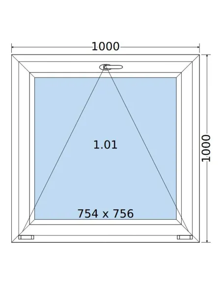 Okno PCV 100 x 100 cm Uchylne Trzyszybowe Salamander BluEvolution 82