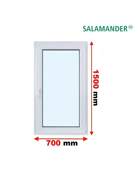 Okno PCV 70 x 150 cm Rozwierne Trzyszybowe Salamander BluEvolution 82