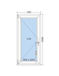 Okno PCV 70 x 150 cm Rozwierne Trzyszybowe Salamander BluEvolution 82 2