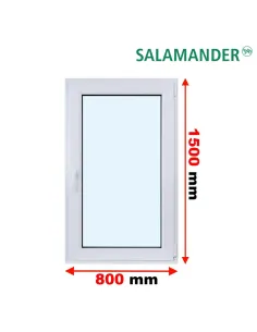 Okno PCV 80 x 150 cm Rozwierne Trzyszybowe Salamander BluEvolution 82