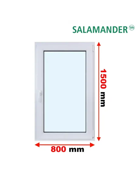 Okno PCV 80 x 150 cm Rozwierne Trzyszybowe Salamander BluEvolution 82