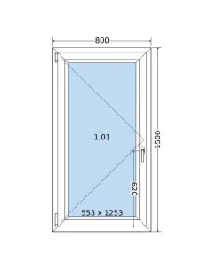 Okno PCV 80 x 150 cm Rozwierne Trzyszybowe Salamander BluEvolution 82 2