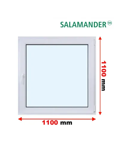 Okno PCV 110 x 110 cm Rozwierne Trzyszybowe Salamander BluEvolution 82