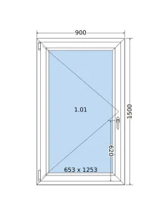 Okno PCV 90 x 150 cm Rozwierne Trzyszybowe Salamander BluEvolution 82 2