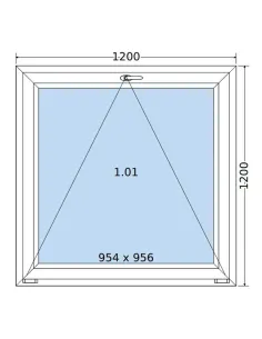 Okno PCV 120 x 120 cm Uchylne Trzyszybowe Salamander BluEvolution 82 2