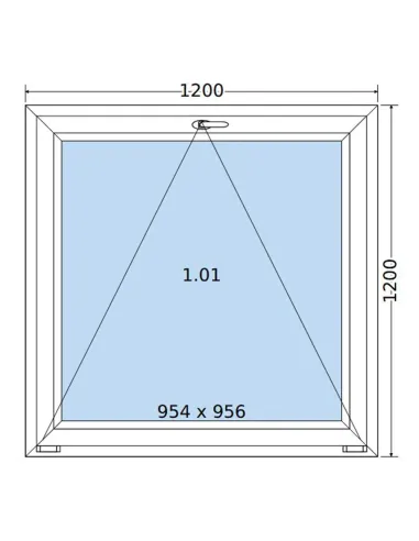 Okno PCV 120 x 120 cm Uchylne Trzyszybowe Salamander BluEvolution 82