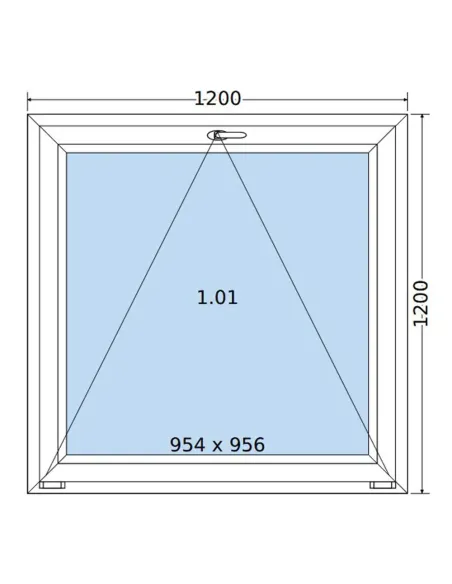Okno PCV 120 x 120 cm Uchylne Trzyszybowe Salamander BluEvolution 82
