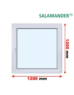 Okno PCV 120 x 120 cm Uchylne Trzyszybowe Salamander BluEvolution 82