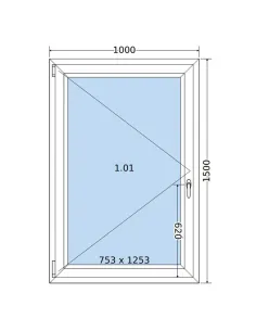 Okno PCV 100 x 150 cm Rozwierne Trzyszybowe Salamander BluEvolution 82 2