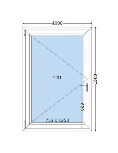 Okno PCV 100 x 150 cm Rozwierne Trzyszybowe Salamander BluEvolution 82