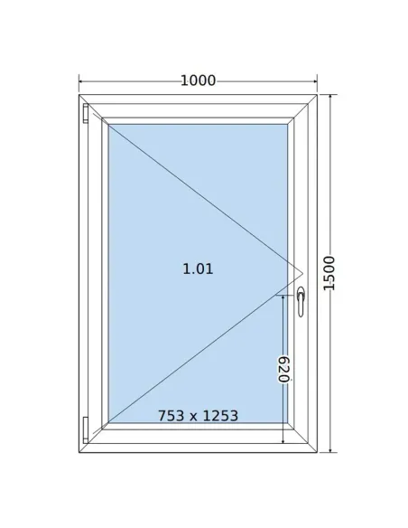 Okno PCV 100 x 150 cm Rozwierne Trzyszybowe Salamander BluEvolution 82